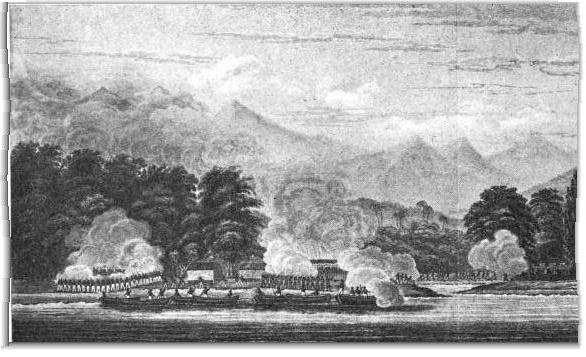 U.S. Infantry assaulting the Acehnese forts at Kuala Batu in 1832