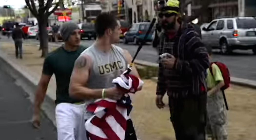 MARINE, SOLDIER RESCUE FLAG FROM DISRESPECTFUL AMERICANS - THE SITREP MILITARY BLOG