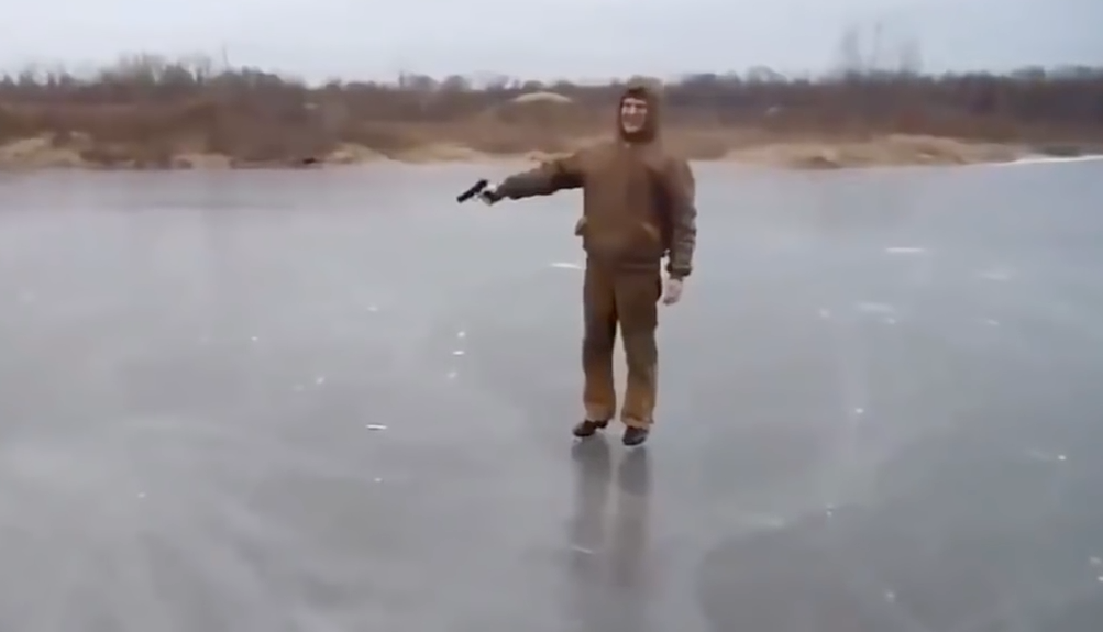 THIS IS WHAT HAPPENS WHEN YOU FIRE A GUN INTO A FROZEN POND - THE SITREP MILITARY BLOG