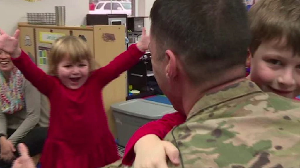 WATCH ARMY MAJOR MAKE UNANNOUNCED VISIT TO KIDS VIRGINIA DAYCARE